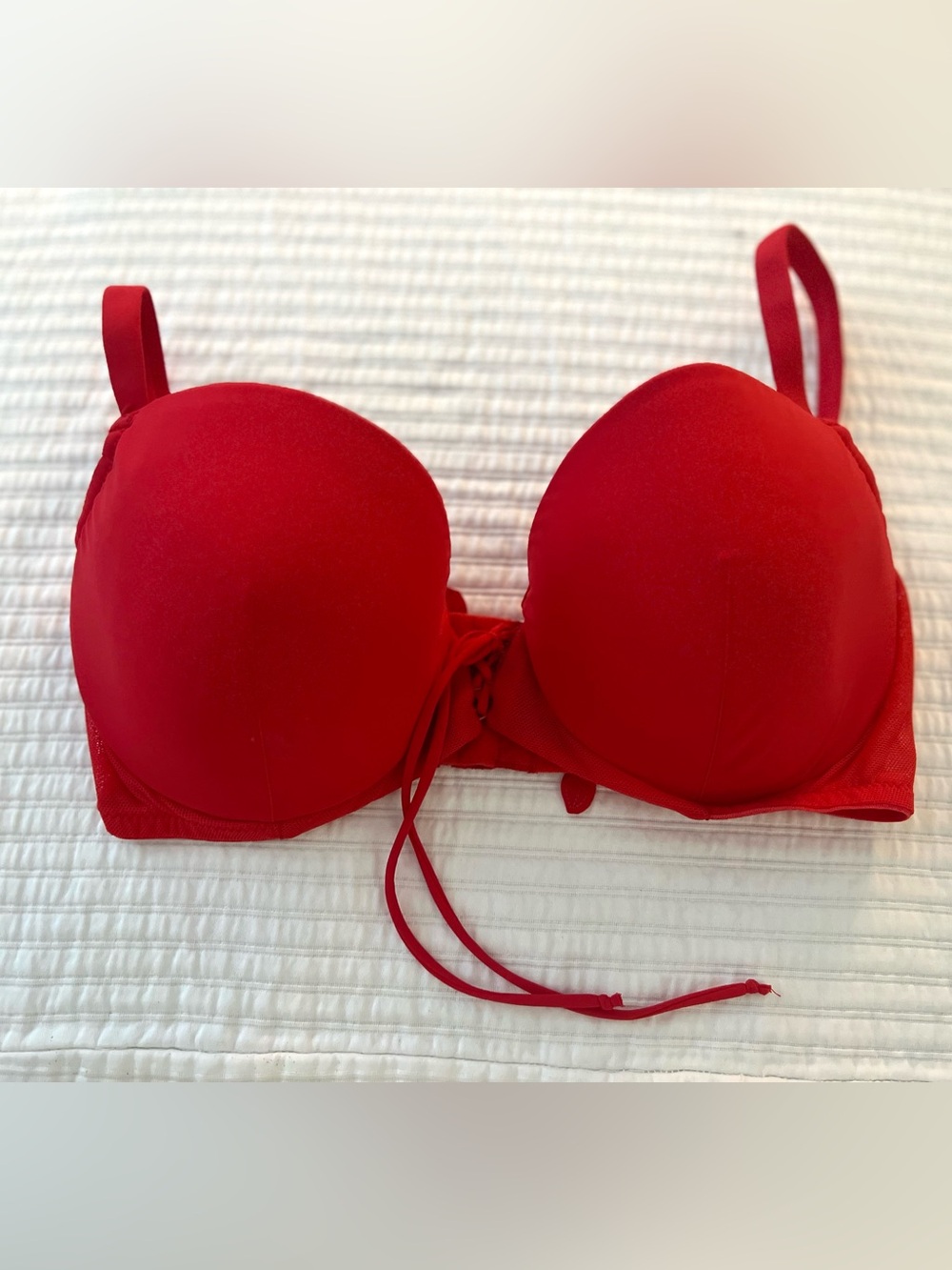 La Perla Red Push-Up Tied-Front Bra